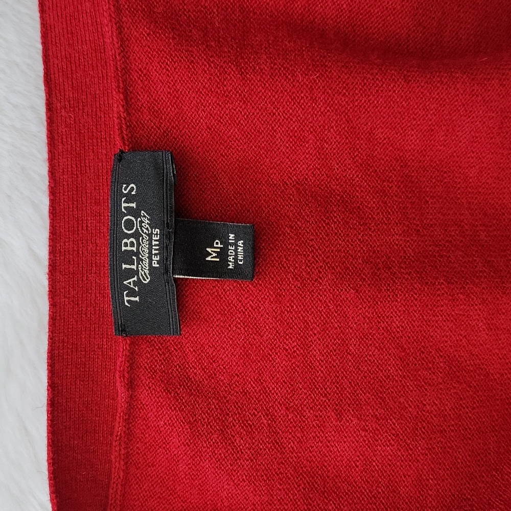 Talbots Red Velvet Rhinestone Buttons Cardigan - Picture 5 of 7